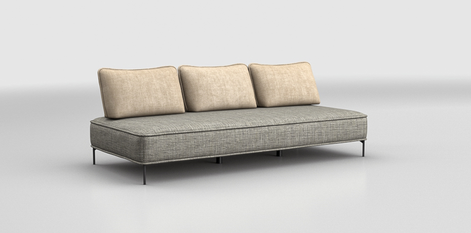 Piavola - divano lineare medio - schienali componibili